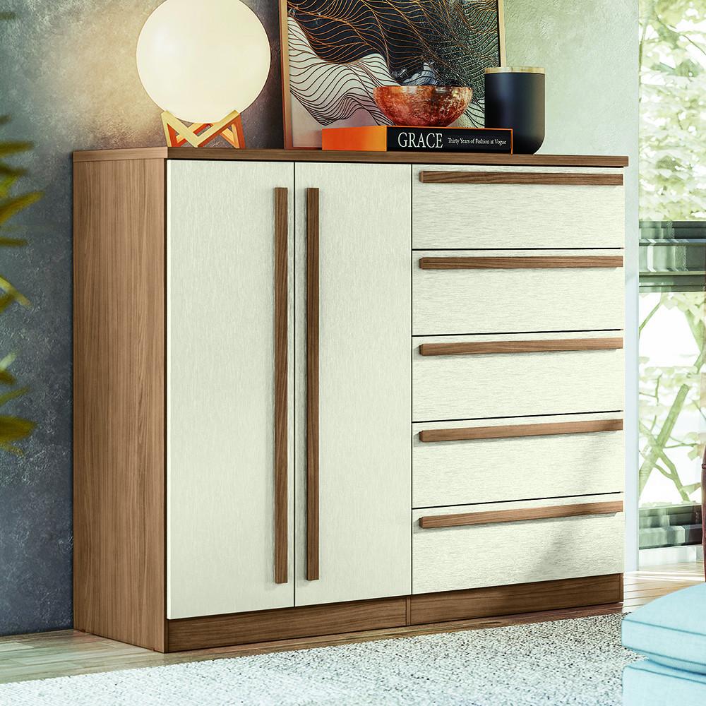 Cômoda 2 Portas e 5 Gavetas Málaga Gold Santos Andirá - 1