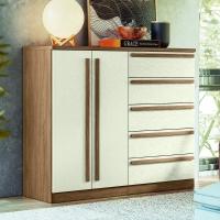 Cômoda 2 Portas e 5 Gavetas Málaga Gold Santos Andirá - 1