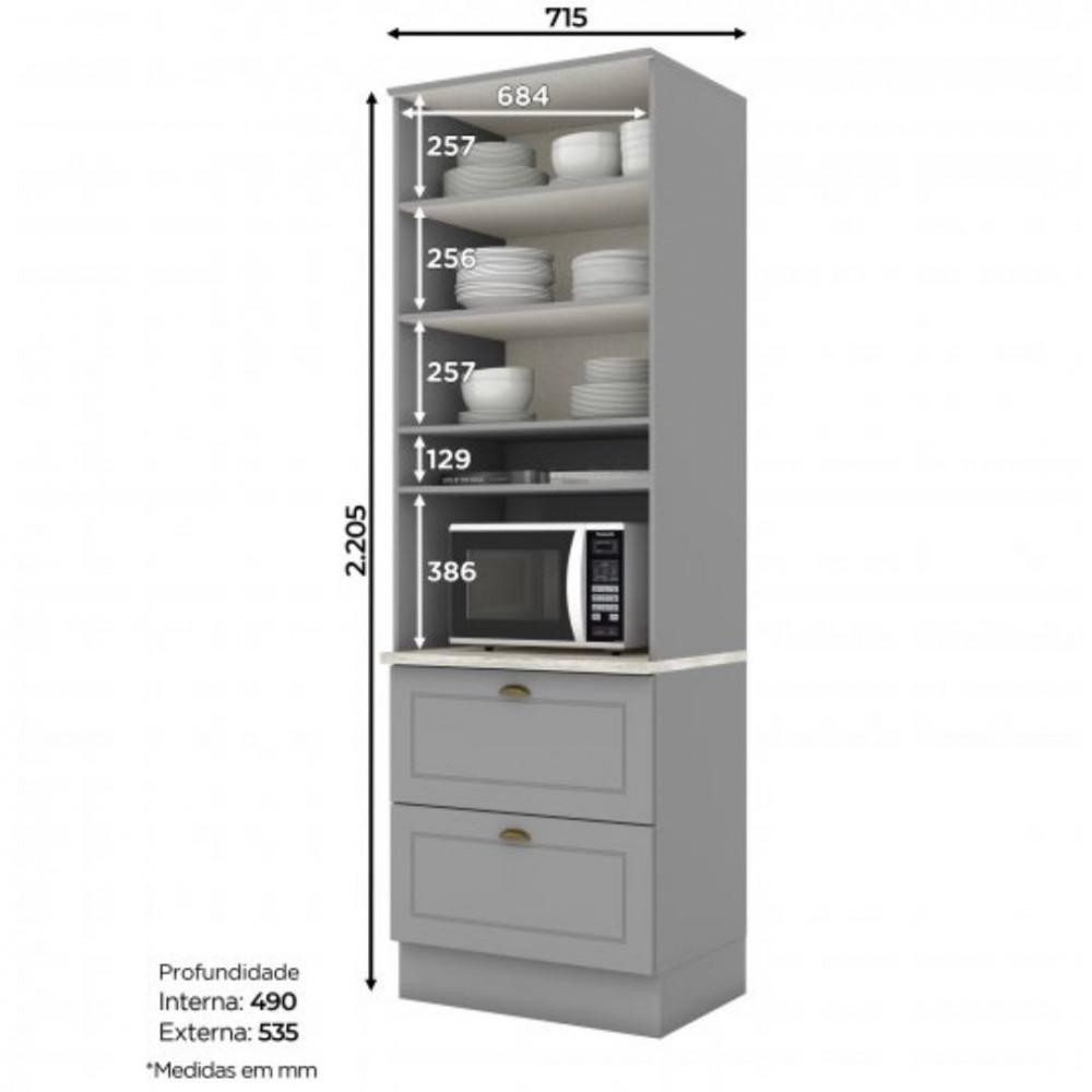 Paneleiro Duplo Americana 220 cm Para 1 Forno Henn - 3