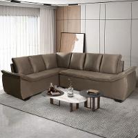 Sofá de Canto 6 Lugares Alphaville Siena Móveis Veludo Elefante - 1