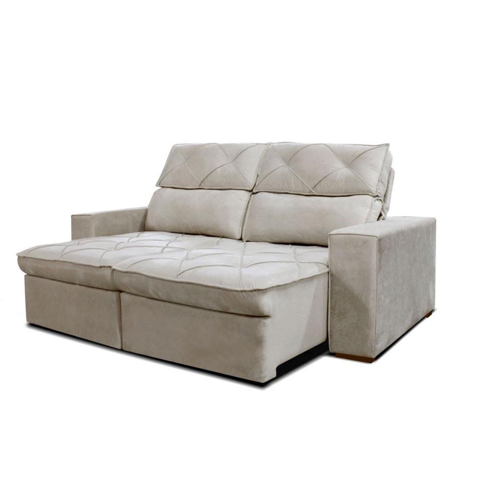 Estofado Cheer Solar 3 Lugares Assento Retrátil e Encosto Reclinável Gralha Azul - 2