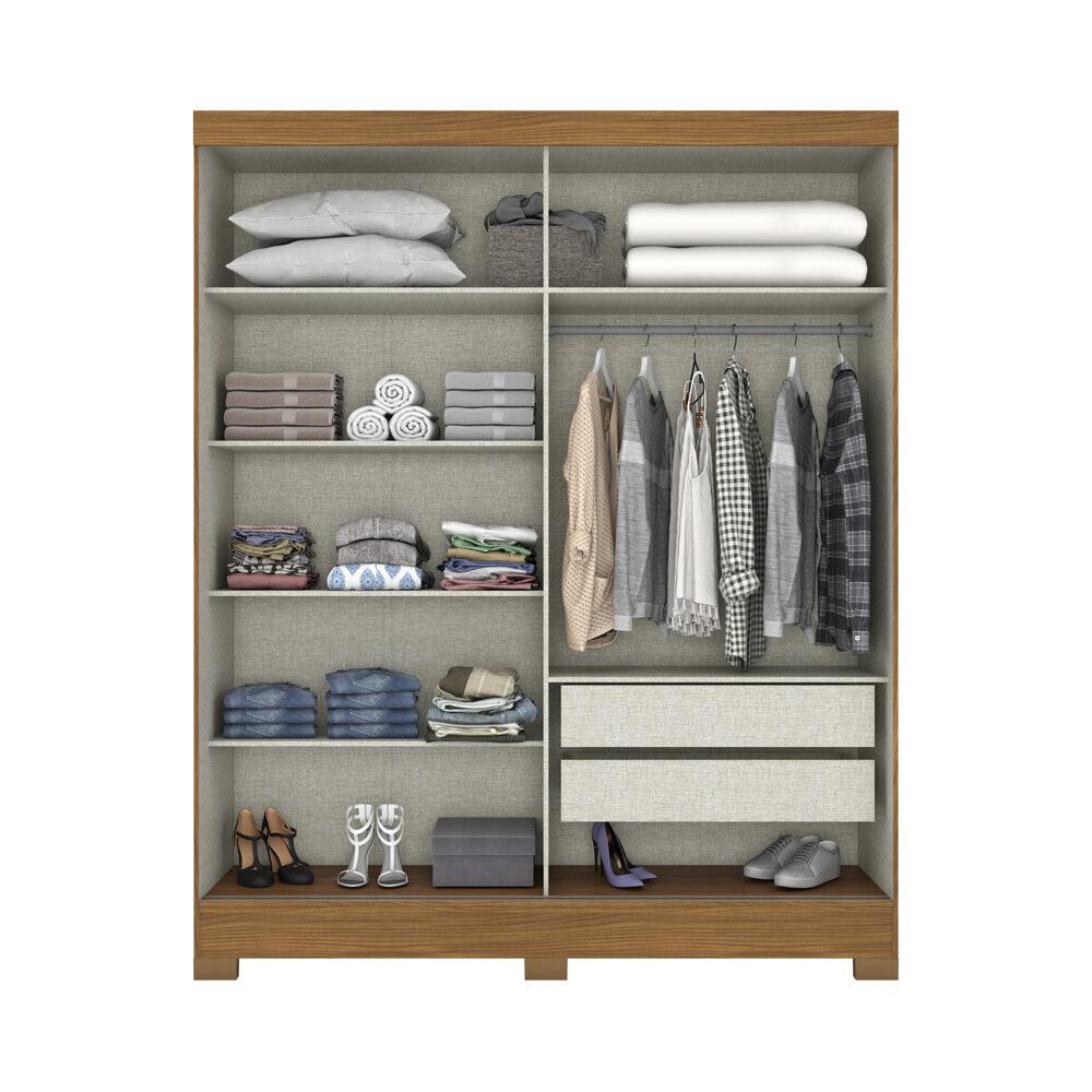 Guarda Roupa Henn 2 Portas Correr Com Espelho - 3