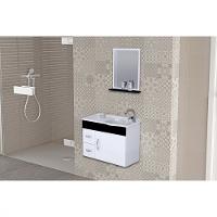 Kit Banheiro Rorato Siena Armário Suspenso Com Pia E Espelho Semi Montado - 1