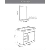Kit Banheiro Rorato Siena Armário Suspenso Com Pia E Espelho Semi Montado - 3