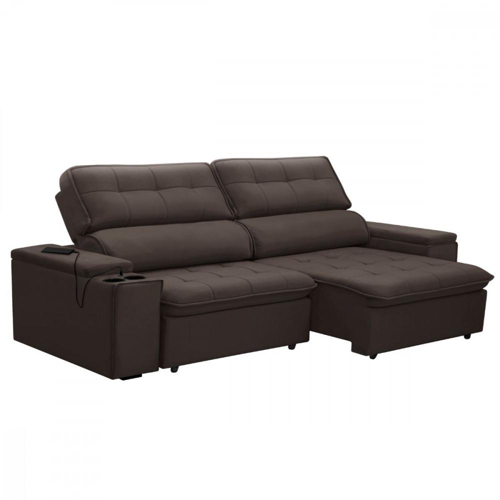 Sofá Ferguile Genebra 3 Lugares Com Porta Copo e USB - 2