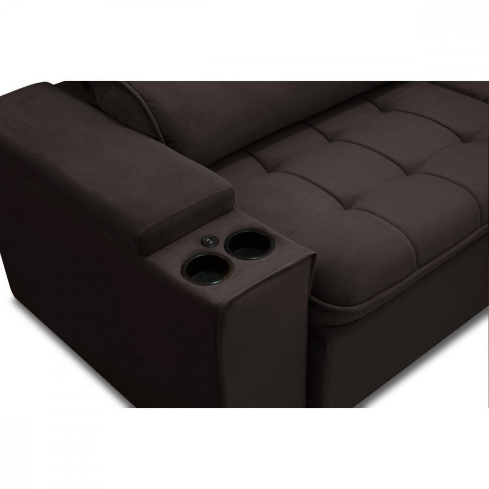Sofá Ferguile Genebra 3 Lugares Com Porta Copo e USB - 3