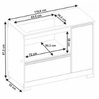 Balcão para Cooktop 5 Bocas Notável 1 Portas 1 Gavetão 3050 - 6