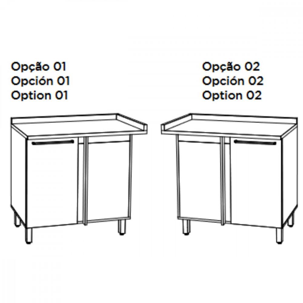 Balcão Canto Reto 1 Porta Requinte Sem Tampo Henn - 4