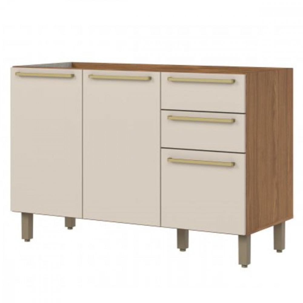 Balcão Pia 3 Portas 2 Gavetas 1.20 Requinte Henn - 1