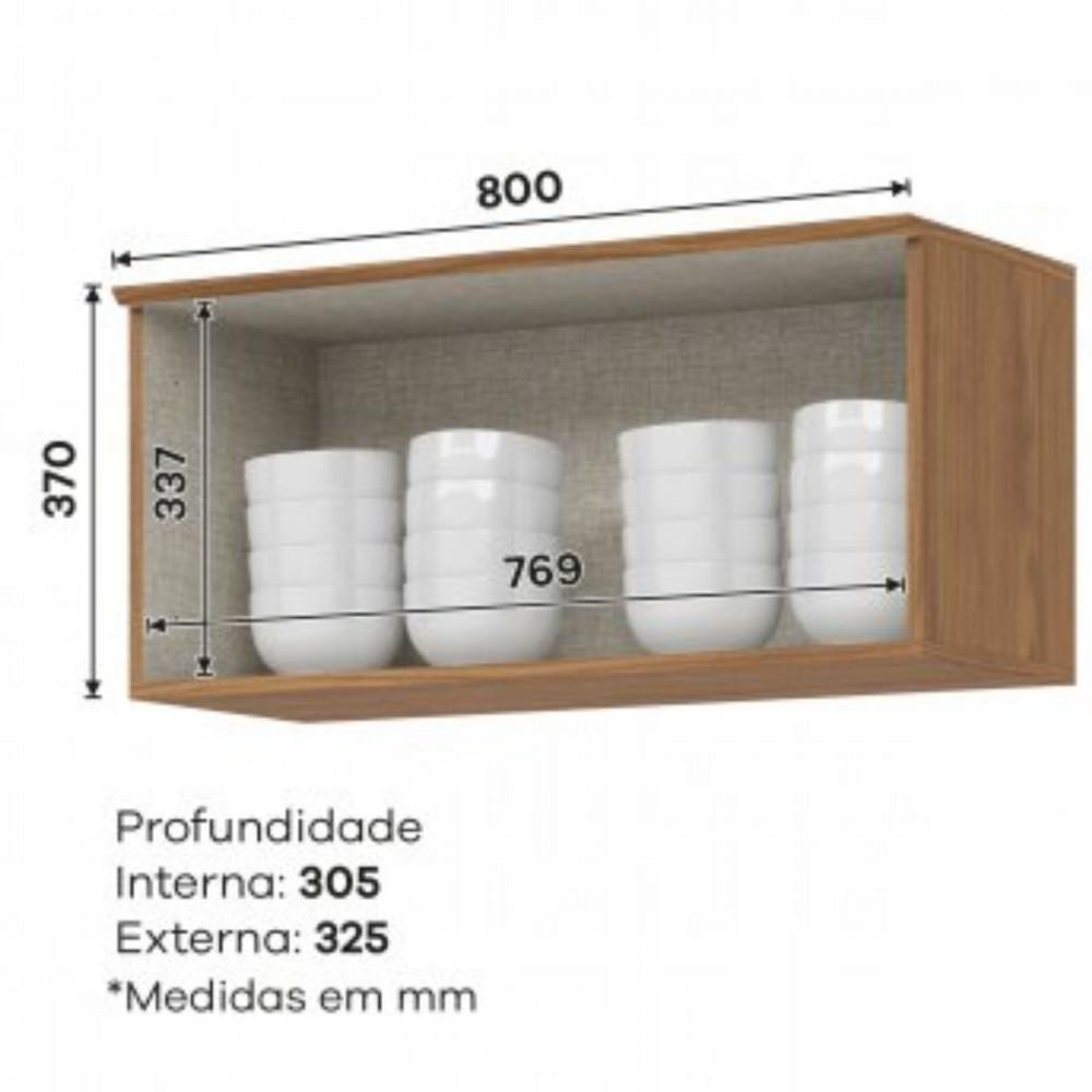 Armario Aéreo 1 Porta Basculante 80cm Requinte Henn - 3