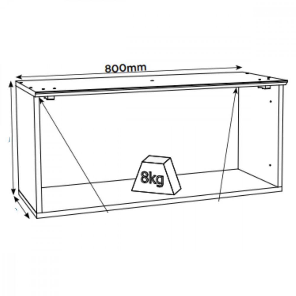 Armario Aéreo 1 Porta Basculante 80cm Requinte Henn - 4