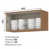 Armario Aéreo 1 Porta Basculante 80cm Requinte Henn - 3