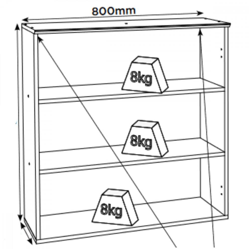 Armário Aéreo 2 Portas Ripadas 80cm Requinte Henn - 4