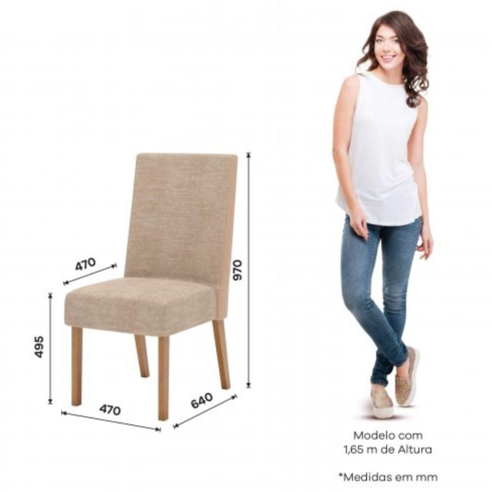 Conjunto Mesa De Jantar Henn Adriana Tampo De Vidro Com 6 Cadeiras - 7