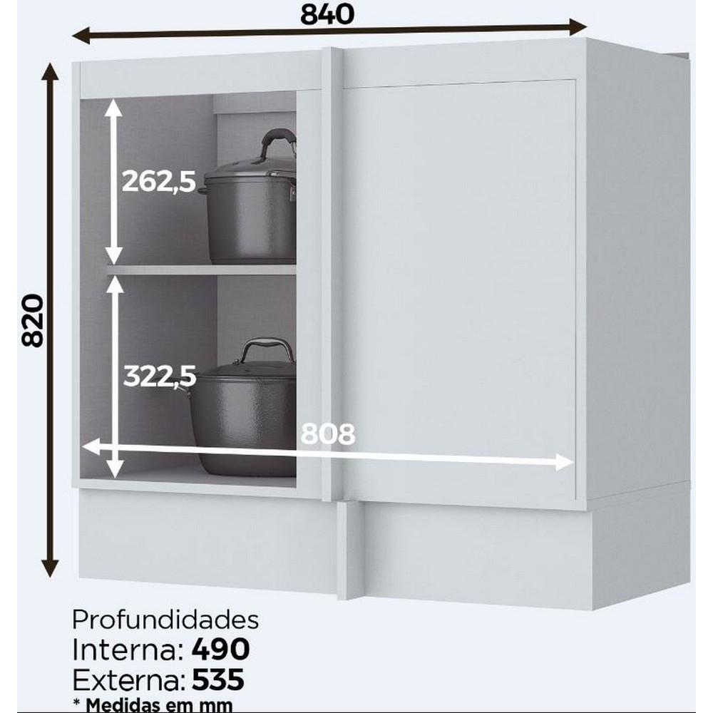 Balcão C361 Americana Canto Reto com 1 Porta sem Tampo Henn - 3