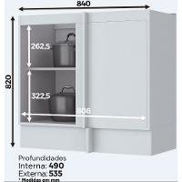 Balcão C361 Americana Canto Reto com 1 Porta sem Tampo Henn - 3