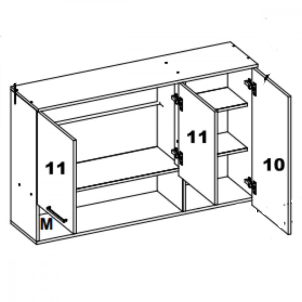Armário Aéreo 3 Portas 1,20cm Isis Luciane - 3