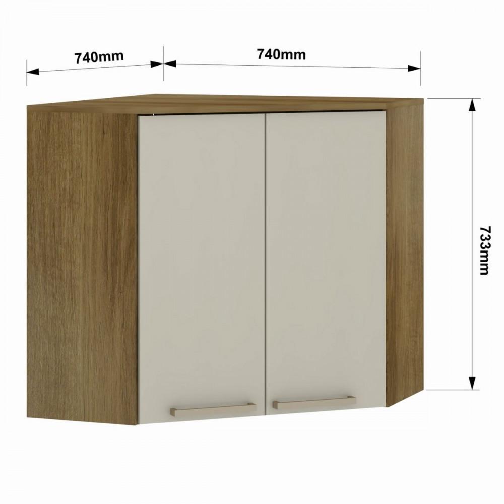 Armário Aéreo 2 Portas Canto Diagonal Isis Luciane - 2