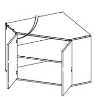 Armário Aéreo 2 Portas Canto Diagonal Isis Luciane - 3