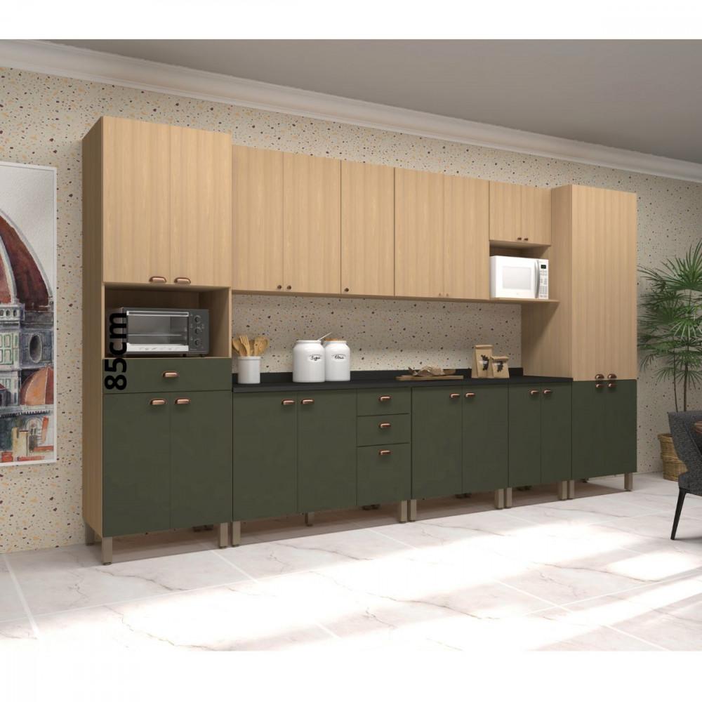 Armário Aéreo 2 Portas 60cm Com Nicho para Microondas Classic Luciane - 4