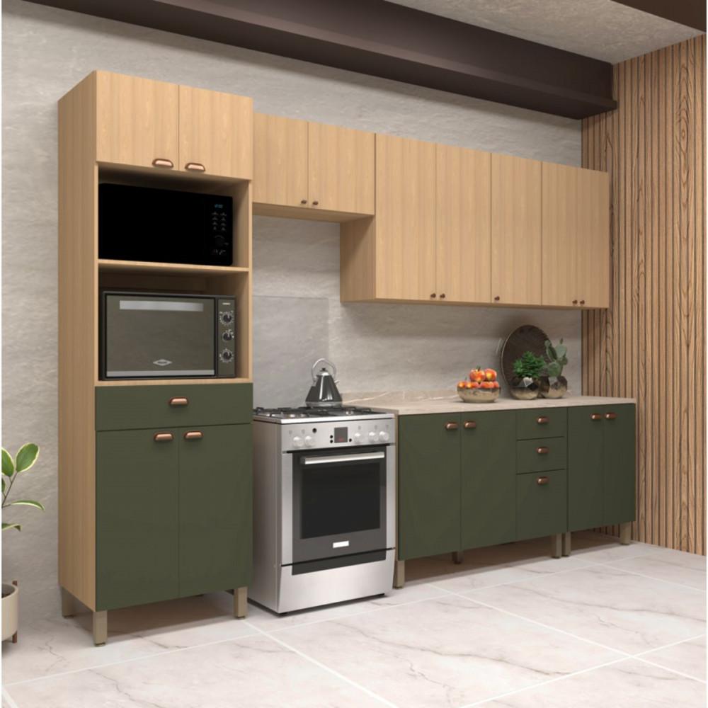 Paneleiro Duplo Para 2 Fornos 4 Portas 1 Gaveta 70cm Luciane Classic - 4