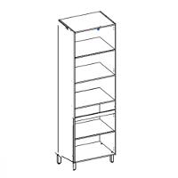 Paneleiro Duplo Para 2 Fornos 4 Portas 1 Gaveta 70cm Luciane Classic - 2