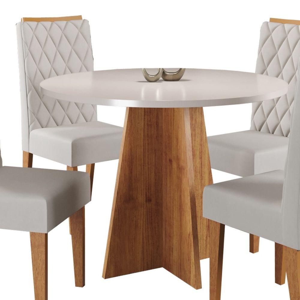 Conjunto Sala de Jantar Mesa Columbia Com 4 Cadeiras Iza Viero - 3