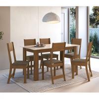Conjunto De Mesa 1,50cm Belgica Com 6 Cadeiras Indekes - 1