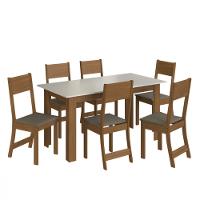 Conjunto De Mesa 1,50cm Belgica Com 6 Cadeiras Indekes - 2