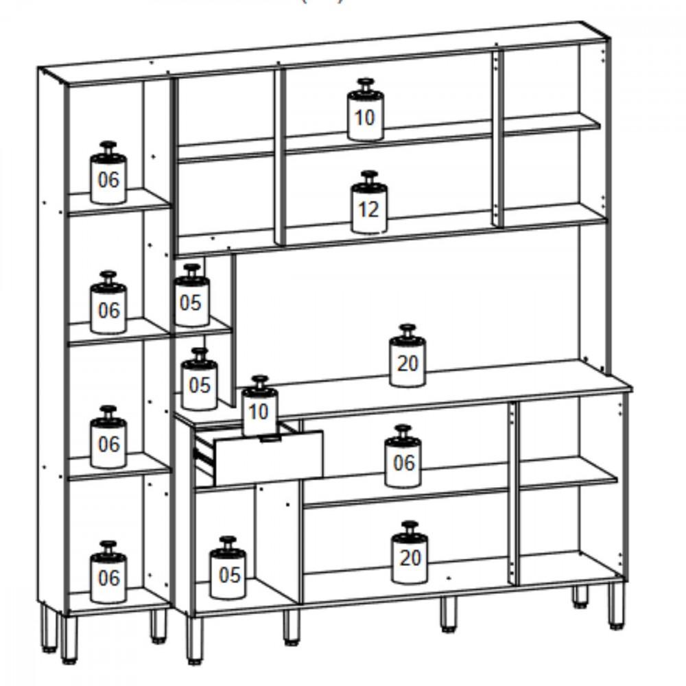 Cozinha Compacta Pulse Com Tampo 9 Portas 1 Gavetas Kits Paraná - 3