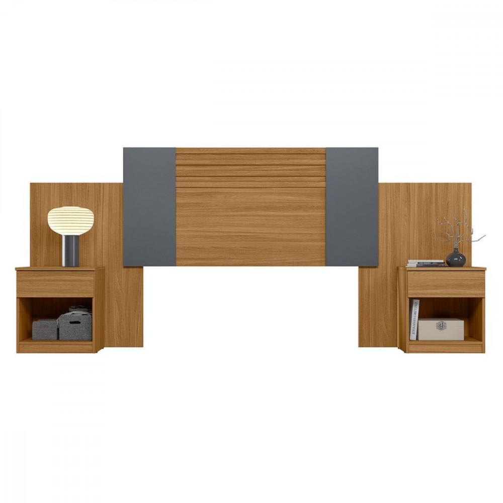 Cabeceira Araguaia Com Mesa de Cabeceira e 2 gavetas Flex Moval - 5
