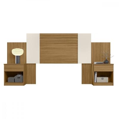 Cabeceira Araguaia Com Mesa de Cabeceira e 2 gavetas Flex Moval