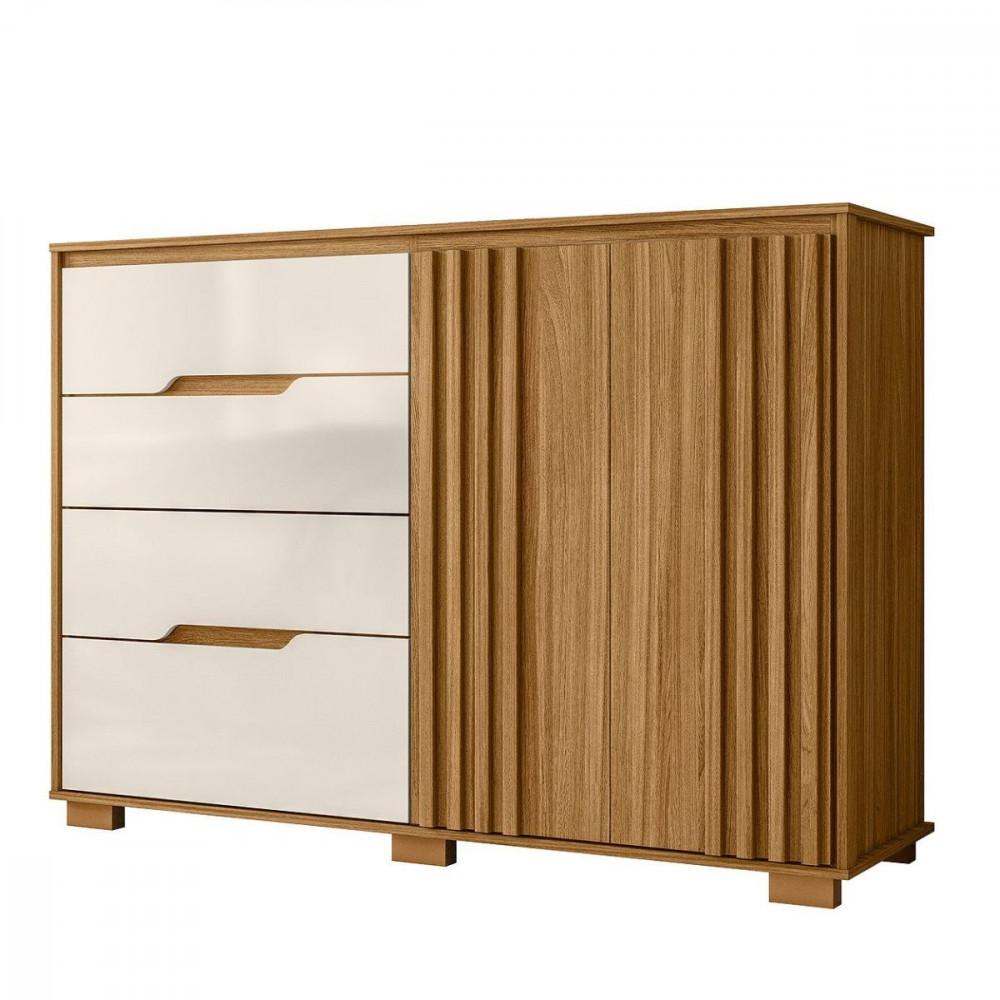 Cômoda Texas  Com 4 Gavetas e 2 Portas Ripado Moval - 2