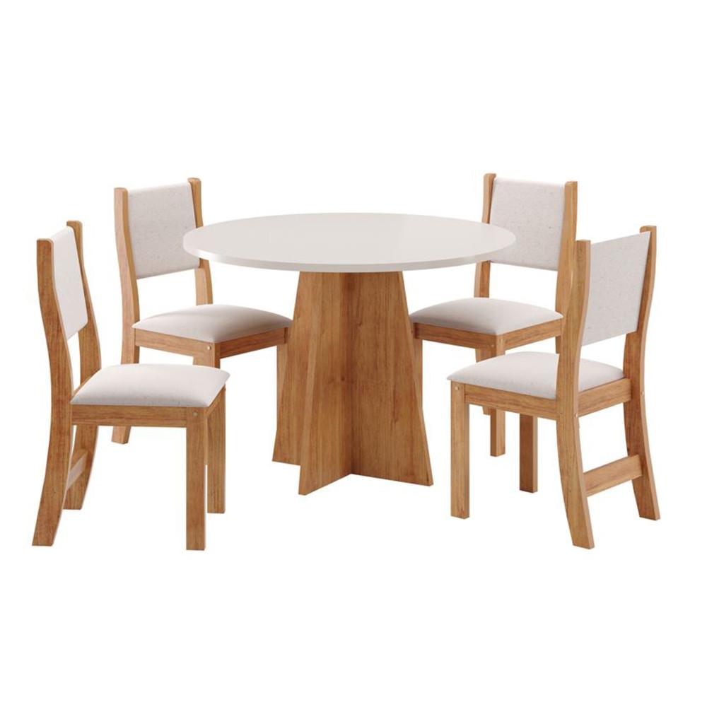 Conjunto De Mesa Vieiro Slin Redonda Com 4 Cadeiras - 2