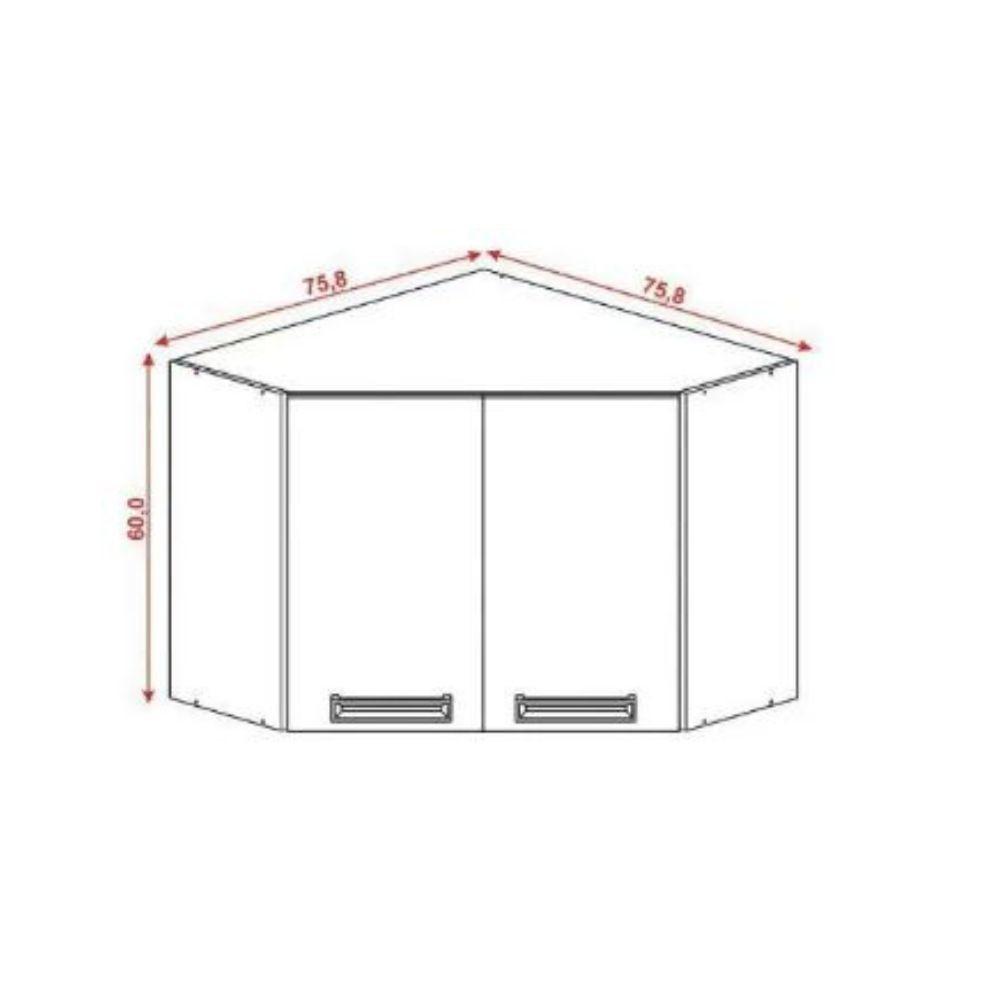 Armário Kits Paraná Ametista 2 Portas Canto Obliquo - 5
