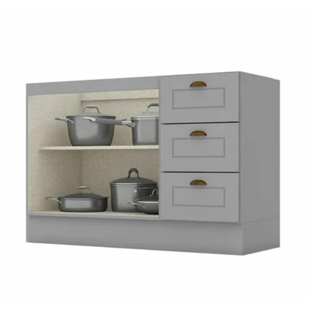 Balcão 2 Portas Clássico Americana 120 cm sem Tampo Henn C353-05 - 2