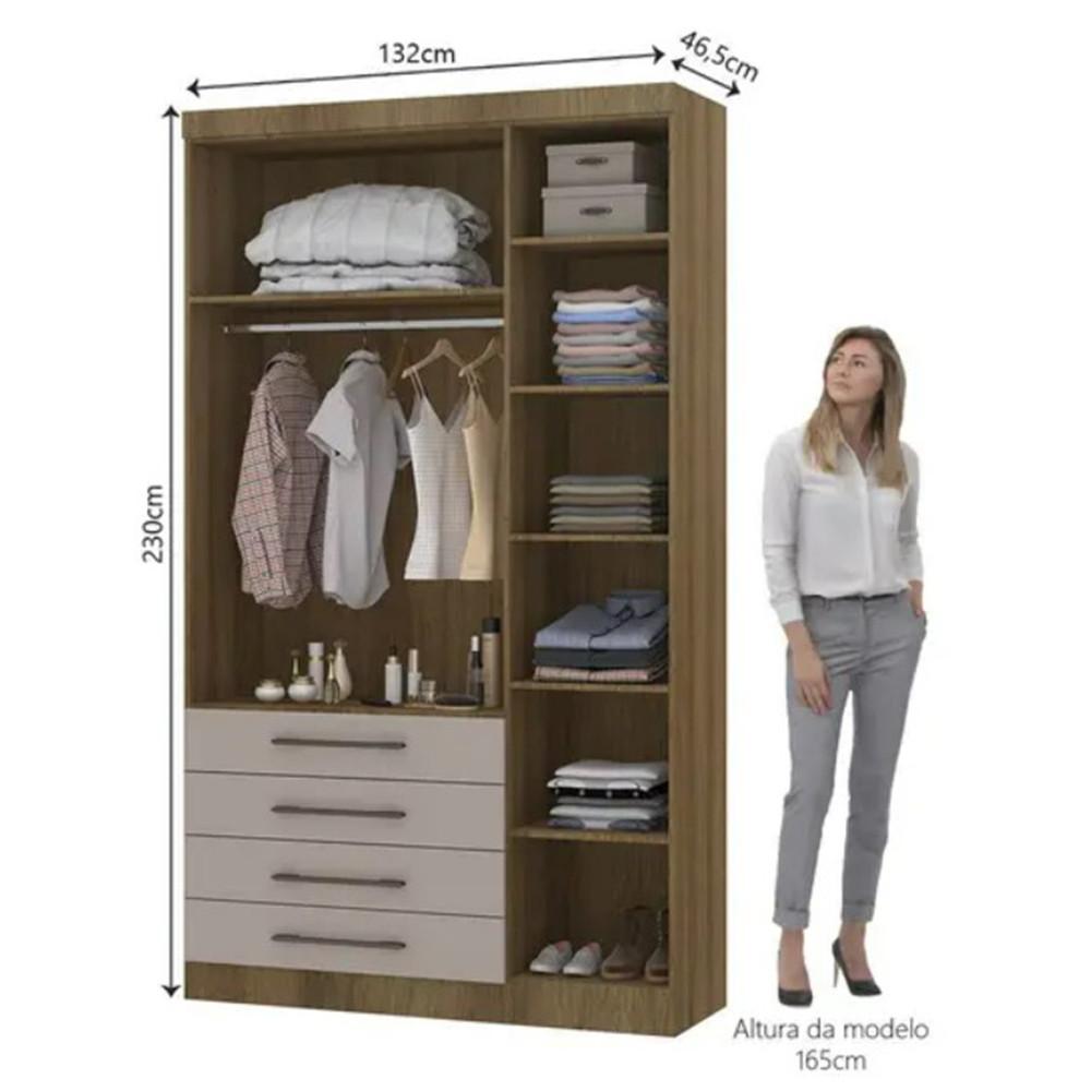 Módulo De Guarda Roupa Eucamoveis Paris 3 Portas 4 Gavetas - 2