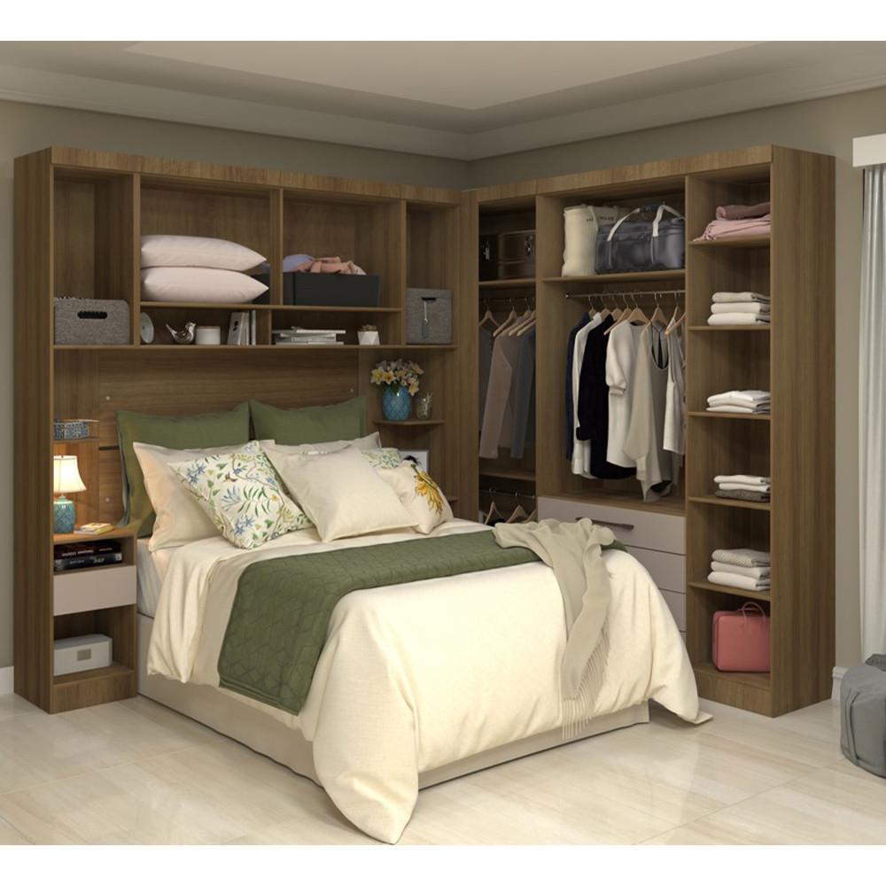 Módulo De Guarda Roupa Eucamoveis Paris 3 Portas 4 Gavetas - 3