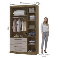 Módulo De Guarda Roupa Eucamoveis Paris 3 Portas 4 Gavetas - 2