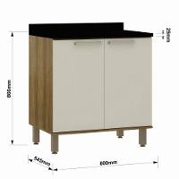 Balcão 2 Portas Com Tampo 80cm Luciane Isis - 2