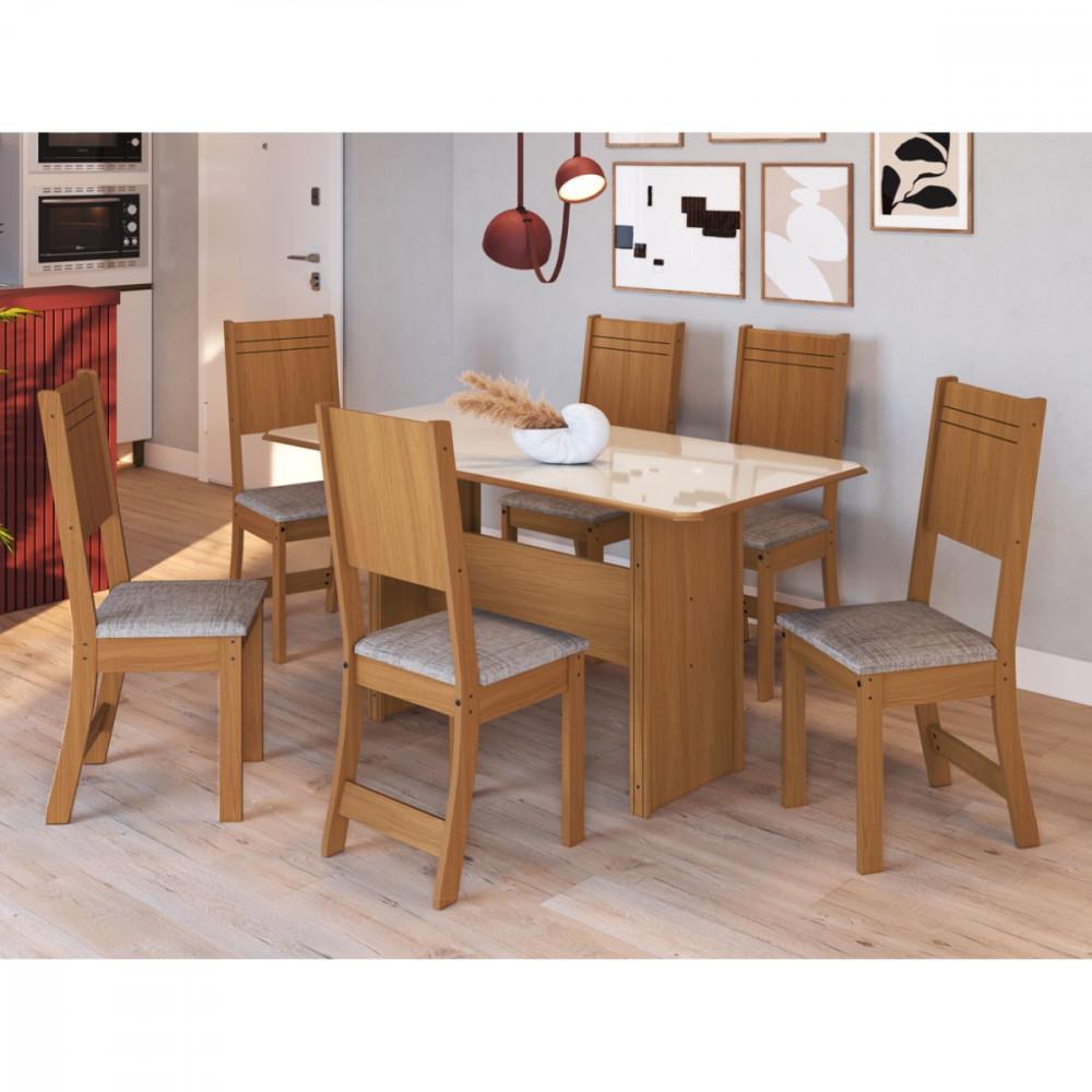 Conjunto De Mesa 1,50cm Com 6 Cadeiras Dublin Indekes - 1