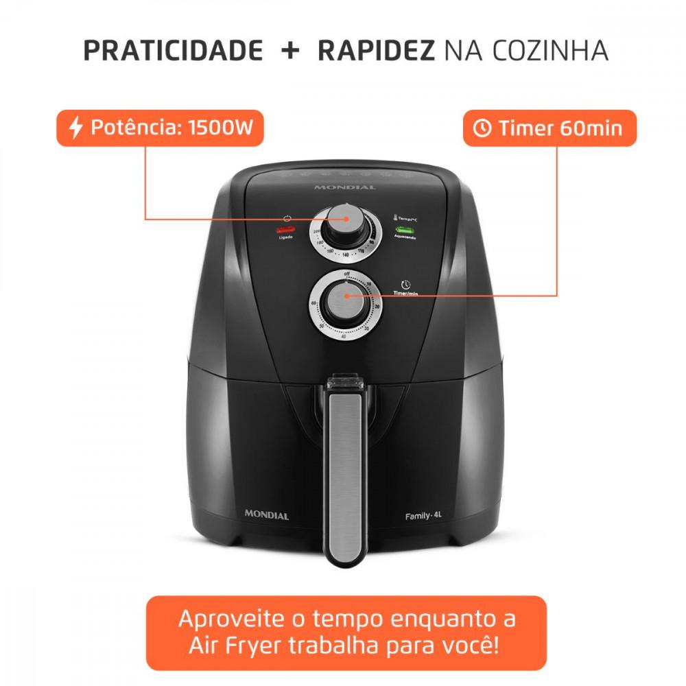 Fritadeira Sem Óleo Air Fryer Mondial 4 Litros 1500w Potência AFN40 - 10