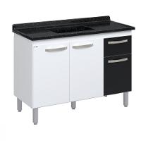 Balcão Flat De Cozinha Para Pia 3 Portas 1 gaveta 1,16 Rorato - 2