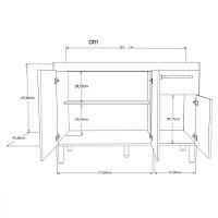 Balcão Flat De Cozinha Para Pia 3 Portas 1 gaveta 1,16 Rorato - 3