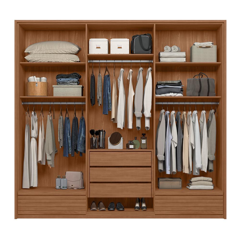 Guarda Roupa Casal 252cm 6 Portas 5 Gavetas Democrata Santos Andirá - 3