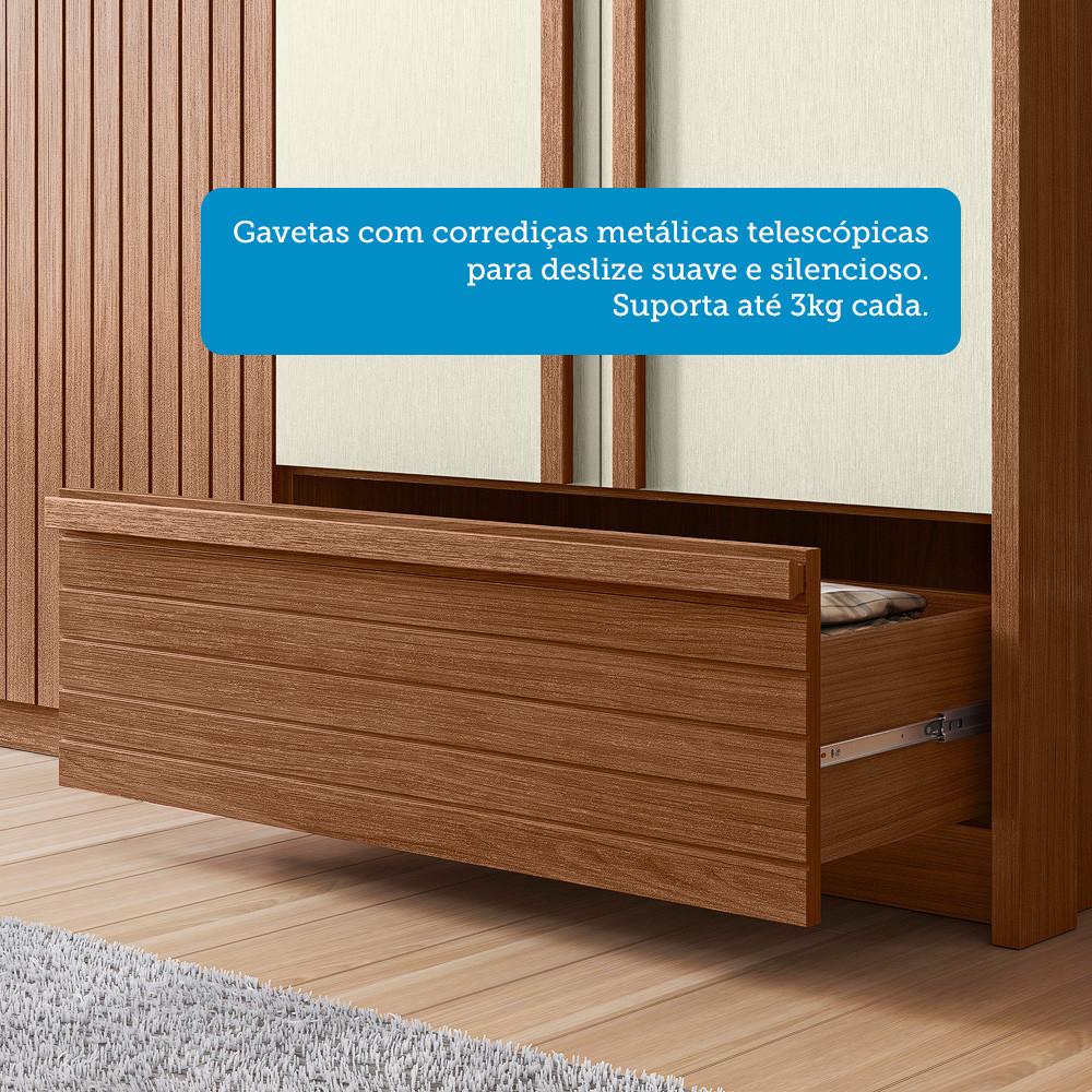 Guarda Roupa Casal 252cm 6 Portas 5 Gavetas Democrata Santos Andirá - 7