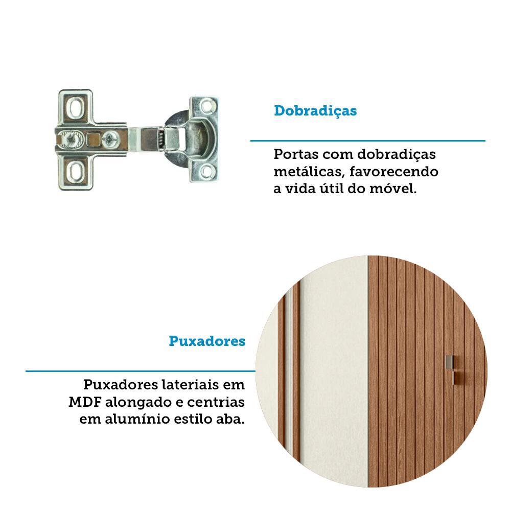 Guarda Roupa Casal 252cm 6 Portas 5 Gavetas Democrata Santos Andirá - 8
