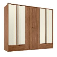 Guarda Roupa Casal 252cm 6 Portas 5 Gavetas Democrata Santos Andirá - 2