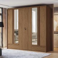 Guarda Roupa Casal 252cm 6 Portas 5 Gavetas Democrata Santos Andirá - 1