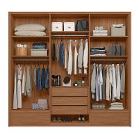 Guarda Roupa Casal 252cm 6 Portas 5 Gavetas Democrata Santos Andirá - 3